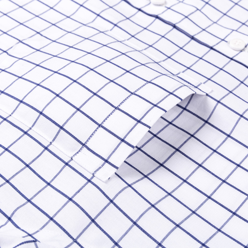 Cămașă cu mâneci scurte în carouri, cu mâneci scurte, pentru bărbați, în carouri, cu buzunar pe piept, ocazional, subțire, moale, din bumbac pur