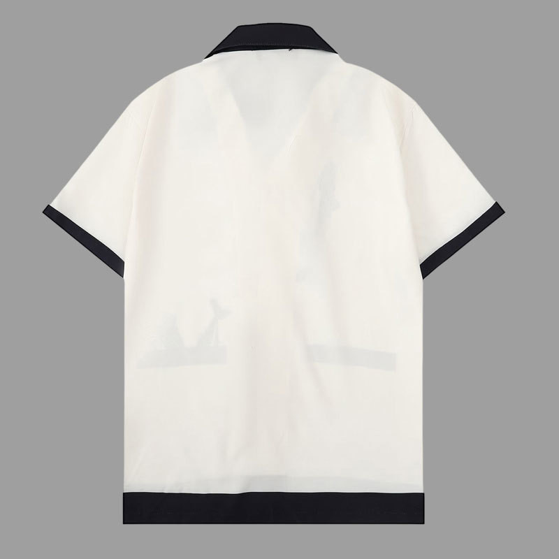 Pavasara dzīvnieku zivju apdrukas krekls ar īsām piedurknēm ikdienas vīriešu krekls Ielu apģērbi Vasaras Camisa Modes Vīriešu krekls Moda Hombre Melns