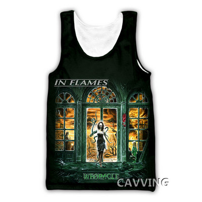 CAVVING 3D Printed In Flames Band Μπλουζάκια Harajuku Γιλέκο καλοκαιρινά πουκάμισα εσώρουχα Streetwear για άνδρες/γυναικεία