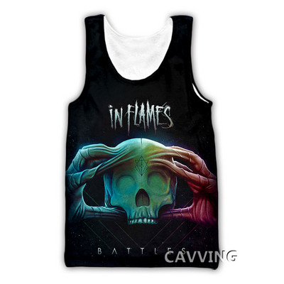 CAVVING 3D Printed In Flames Band Μπλουζάκια Harajuku Γιλέκο καλοκαιρινά πουκάμισα εσώρουχα Streetwear για άνδρες/γυναικεία