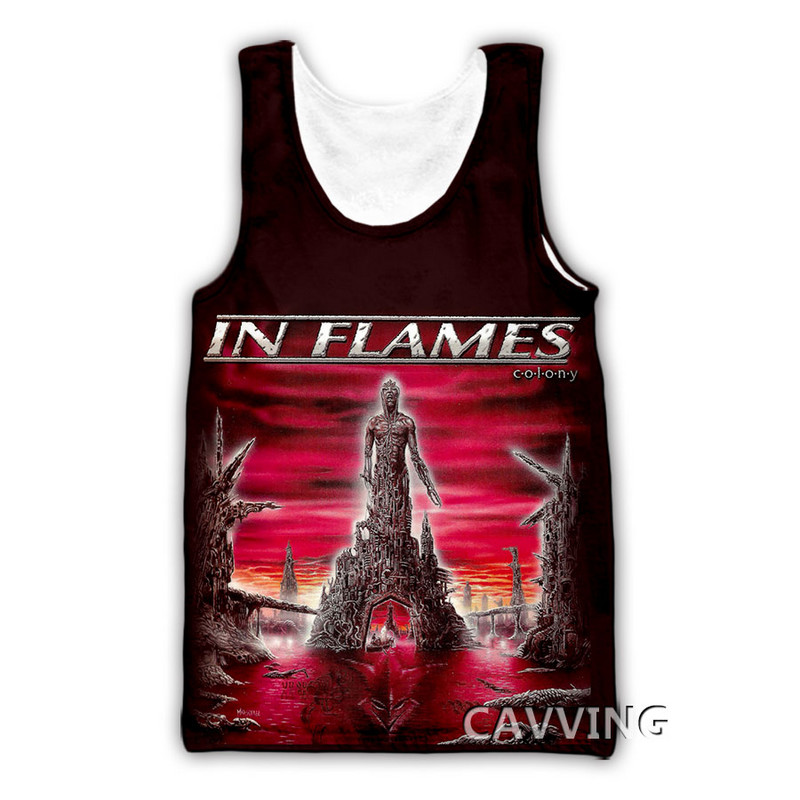 CAVVING 3D Printed In Flames Band Μπλουζάκια Harajuku Γιλέκο καλοκαιρινά πουκάμισα εσώρουχα Streetwear για άνδρες/γυναικεία