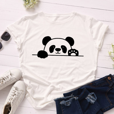 JFUNCY S-5XL tricou din bumbac pentru femei cu imprimeu panda tricou casual pentru dama, vara 2022, tricouri supradimensionate, tricou cu mânecă scurtă pentru femei