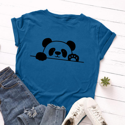 JFUNCY S-5XL tricou din bumbac pentru femei cu imprimeu panda tricou casual pentru dama, vara 2022, tricouri supradimensionate, tricou cu mânecă scurtă pentru femei