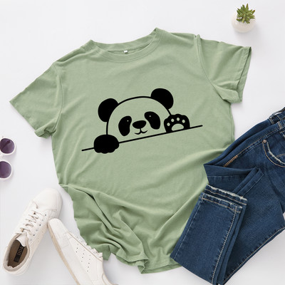 JFUNCY S-5XL tricou din bumbac pentru femei cu imprimeu panda tricou casual pentru dama, vara 2022, tricouri supradimensionate, tricou cu mânecă scurtă pentru femei