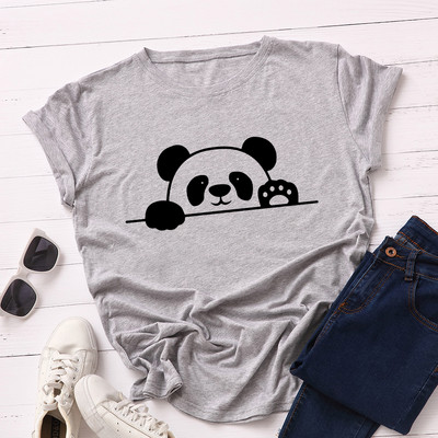 JFUNCY S-5XL tricou din bumbac pentru femei cu imprimeu panda tricou casual pentru dama, vara 2022, tricouri supradimensionate, tricou cu mânecă scurtă pentru femei