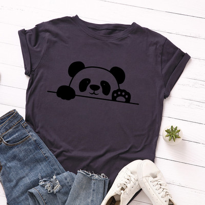 JFUNCY S-5XL tricou din bumbac pentru femei cu imprimeu panda tricou casual pentru dama, vara 2022, tricouri supradimensionate, tricou cu mânecă scurtă pentru femei