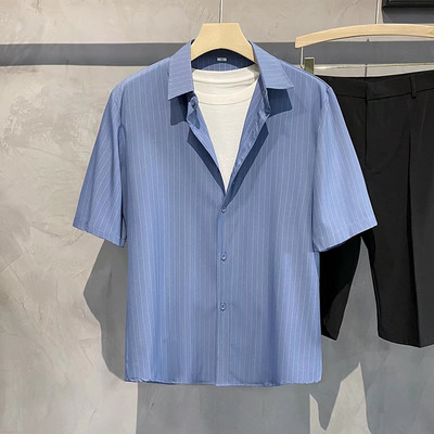 2023 Muška prugasta košulja Ljeto Nova majica kratkih rukava protiv bora Modna ležerna udobna muška košulja S-4XL