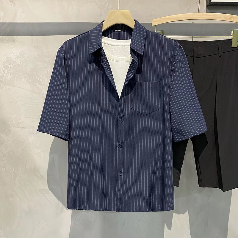 2023 Muška prugasta košulja Ljeto Nova majica kratkih rukava protiv bora Modna ležerna udobna muška košulja S-4XL