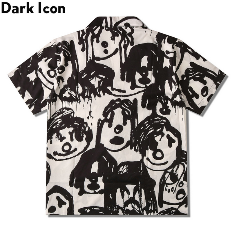 Dark Icon Funny printed Vintage Ανδρικό πουκάμισο 2021 New Arrival Καλοκαιρινό πουκάμισο για ανδρικό τοπ