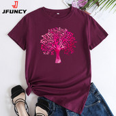 JFUNCY Tricou supradimensionat pentru femei Tricou cu mânecă scurtă Tricou pentru femei de vară Tricou grafic nou la modă Tricou pentru femei din bumbac