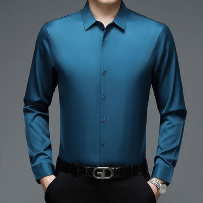 2022 cămăși solide pentru bărbați de designer de brand pentru îmbrăcăminte pentru bărbați cămașă cu mânecă lungă de modă coreeană rochie de lux haine casual jerseu 1091