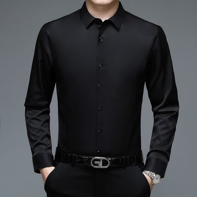 2022 cămăși solide pentru bărbați de designer de brand pentru îmbrăcăminte pentru bărbați cămașă cu mânecă lungă de modă coreeană rochie de lux haine casual jerseu 1091