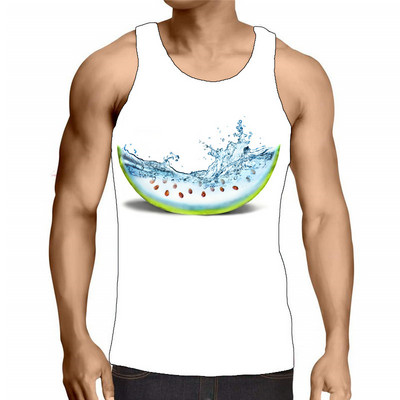 Muška majica s voćem bez rukava, ljetna majica s 3D printom u uličnom stilu, muška majica s okruglim izrezom, labava ležerna sportska majica za teretanu, velika veličina 6XL