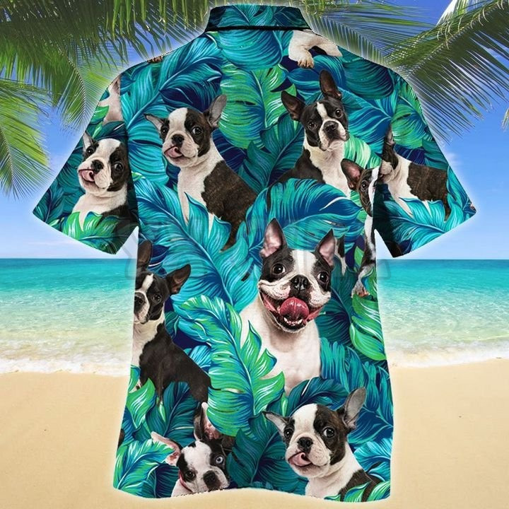 Cămașă hawaiană cu model floral Boston Terrier Cămașă hawaiană imprimată 3D pentru bărbați pentru femei Cămașă casual Harajuku unisex