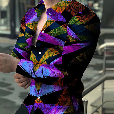 Noi cămăși retro pentru bărbați Cămăși casual cu imprimare cu model de lux ușor Topuri cu mâneci lungi Îmbrăcăminte bărbătească Cămașă cardigan XS-8XL