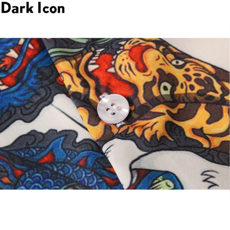 Dark Icon Harajuku Cat Tricou Polo Bărbați Vară Cămașă Hawaiană Bărbați Bluză