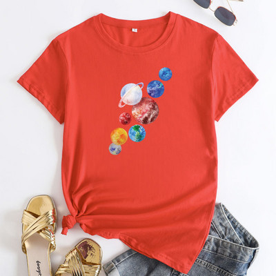 JFUCNY Γυναικείο κορυφαίο γυναικείο καλοκαιρινό μπλουζάκι με κοντομάνικο μπλουζάκι Βαμβακερό μπλουζάκι 2022 Casual Loose Γυναικείο γραφικό μπλουζάκι