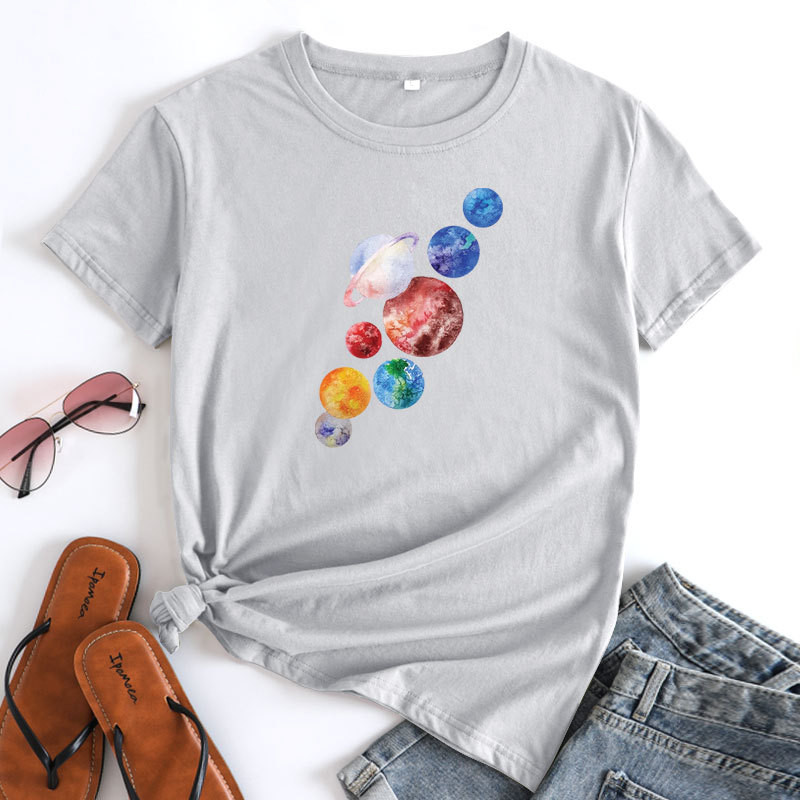 JFUCNY Γυναικείο κορυφαίο γυναικείο καλοκαιρινό μπλουζάκι με κοντομάνικο μπλουζάκι Βαμβακερό μπλουζάκι 2022 Casual Loose Γυναικείο γραφικό μπλουζάκι