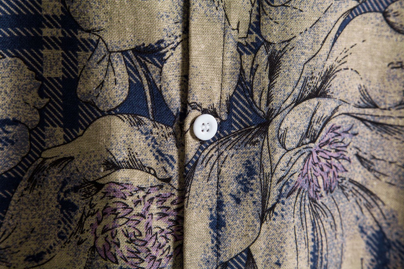 Cămașă de in pentru bărbați, vintage, cu nasturi, cu mânecă scurtă, cămașă hawaiană cu flori pentru bărbați, ocazional, Harajuku, Streetwear Camisas Homme XXL