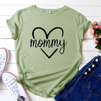 JFUNCY Γυναικεία μπλουζάκια μπλουζάκια Letter print Mommy T-shirt Γυναικείο φαρδύ μπλουζάκι 2023 Καλοκαιρινό βαμβακερό κοντομάνικο μπλουζάκι Γυναικεία ρούχα