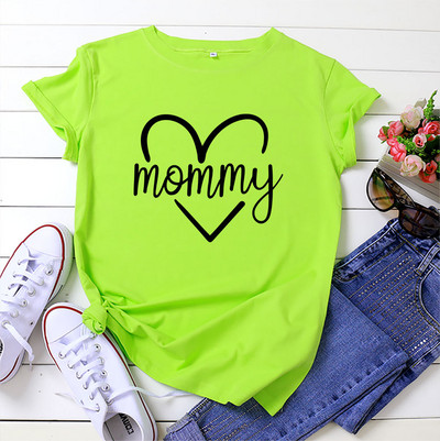 JFUNCY Naiste T-särk Topid Kirjatrükiga Mommy T-särk Naiste avar T-särk 2023 Suvine puuvillane lühikeste varrukatega T-särk Naiste riietus