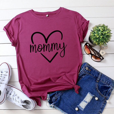 JFUNCY Naiste T-särk Topid Kirjatrükiga Mommy T-särk Naiste avar T-särk 2023 Suvine puuvillane lühikeste varrukatega T-särk Naiste riietus