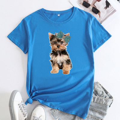 JFUNCY Lielizmēra T-krekls Sieviešu T-krekls ar īsām piedurknēm 2023. gada Sieviešu kokvilnas T-krekli Vasaras sieviešu T-krekli Apģērbi Sieviešu krekliņi