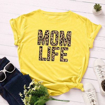 JFUNCY 100% βαμβακερό καλοκαιρινό μπλουζάκι Leopard MOM LIFE εμπριμέ γυναικείο μπλουζάκι κοντομάνικο γυναικείο μπλουζάκι γυναικείο μπλουζάκι