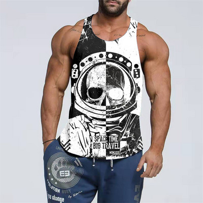 2023. gada populārs vīriešu 3D drukāšanas apģērbs ar rakstiem bez piedurknēm.