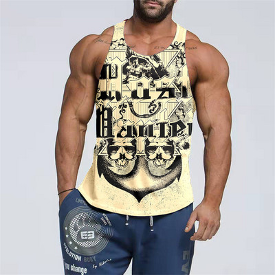 2023. gada populārs vīriešu 3D drukāšanas apģērbs ar rakstiem bez piedurknēm.