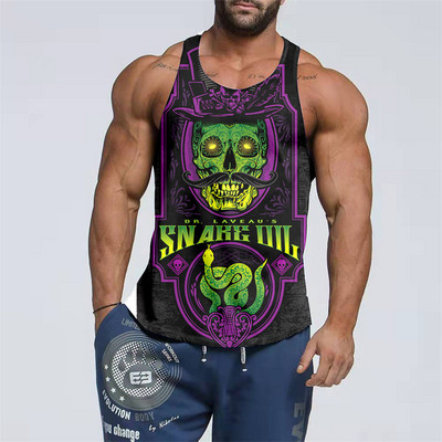 2023. gada populārs vīriešu 3D drukāšanas apģērbs ar rakstiem bez piedurknēm.