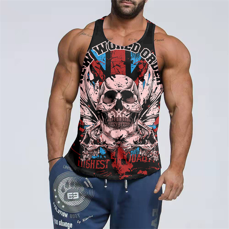 2023. gada populārs vīriešu 3D drukāšanas apģērbs ar rakstiem bez piedurknēm.