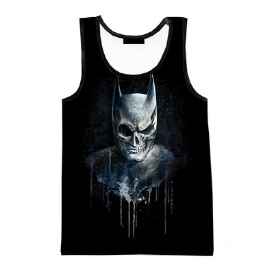 Vasaros laisvalaikio naujos mados kaukolė 3D spausdinti viršutiniai viršutiniai marškinėliai Vyriški moteriški marškinėliai be rankovių marškiniai Hiphopo gatvės drabužiai, dideli marškinėliai