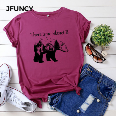 JFUNCY Női pólók 100% pamut rövid ujjú női nyári felsők Környezetvédelem Alkalmi póló Női pólók