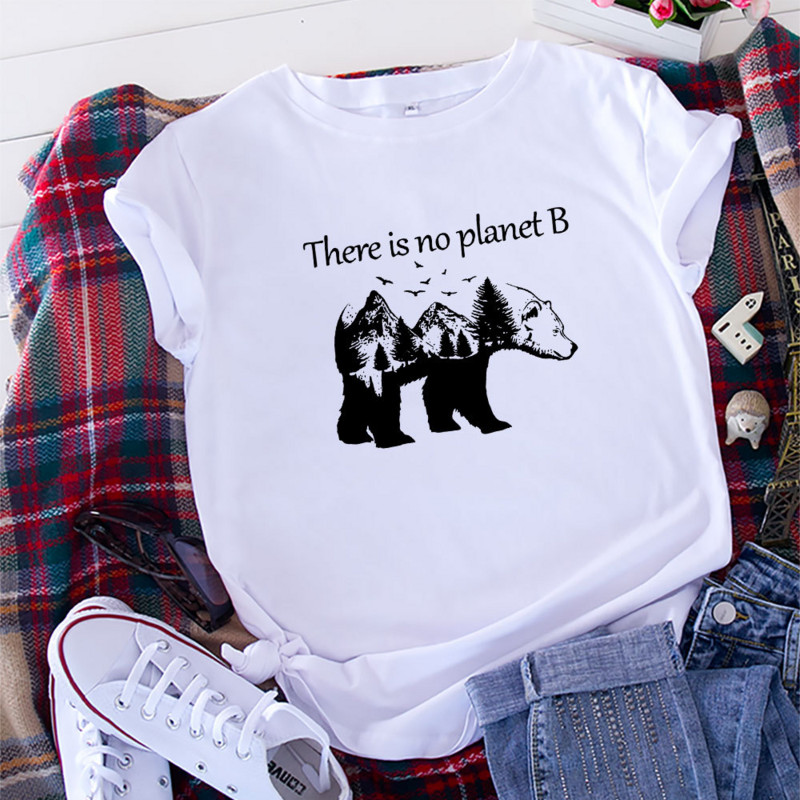 JFUNCY Sieviešu T-krekli 100% kokvilna ar īsām piedurknēm sieviešu vasaras topi Aizsargā vidi Ikdienas T krekls Sieviešu T-krekli