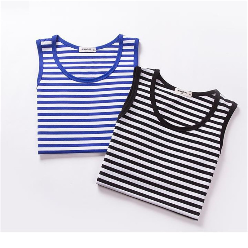 Καλοκαιρινό φανελάκι ανδρικό βαμβακερό Ριγέ σφιχτό bodybuiding απαλό και αναπνεύσιμο