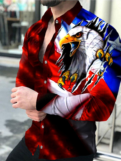 Modna muška košulja s otvorenim ovratnikom, ležerne košulje, crno-bijele majice s printom lavova, dugih rukava, muška odjeća, ulični kardigan