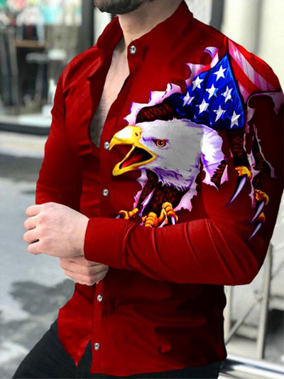 Modna muška košulja s otvorenim ovratnikom, ležerne košulje, crno-bijele majice s printom lavova, dugih rukava, muška odjeća, ulični kardigan