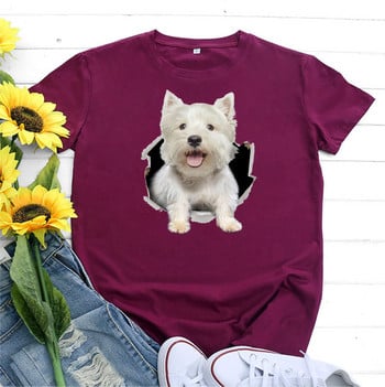 JFUNCY Γυναικείο μπλουζάκι Kawaii Dog Graphic Tee Γυναικεία κορυφαία καλοκαιρινά ρούχα Harajuku μόδα Γυναικεία μπλουζάκια Βασικά γυναικεία μπλουζάκια