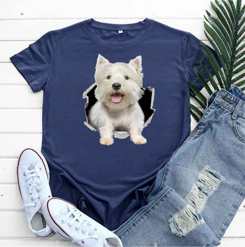 JFUNCY Γυναικείο μπλουζάκι Kawaii Dog Graphic Tee Γυναικεία κορυφαία καλοκαιρινά ρούχα Harajuku μόδα Γυναικεία μπλουζάκια Βασικά γυναικεία μπλουζάκια