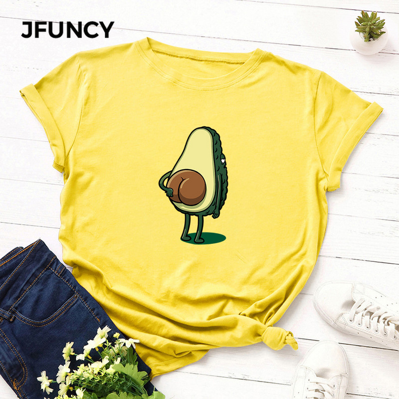 JFUNCY 100% kokvilna vasaras sieviešu T krekls ar O veida kakla izgriezumu ar īsām piedurknēm T-krekli S-5xl ikdienas sieviešu T-krekli