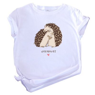 JFUNCY 2023. gada vasaras sieviešu T-krekls ar īsām piedurknēm T-krekli, lielizmēra kokvilnas sieviešu krekls