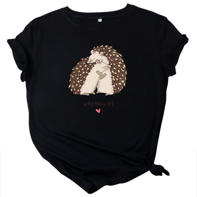 JFUNCY 2023. gada vasaras sieviešu T-krekls ar īsām piedurknēm T-krekli, lielizmēra kokvilnas sieviešu krekls