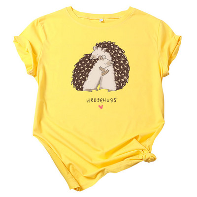 JFUNCY 2023. gada vasaras sieviešu T-krekls ar īsām piedurknēm T-krekli, lielizmēra kokvilnas sieviešu krekls