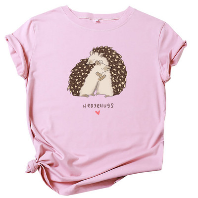 JFUNCY 2023. gada vasaras sieviešu T-krekls ar īsām piedurknēm T-krekli, lielizmēra kokvilnas sieviešu krekls