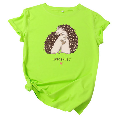 JFUNCY 2023. gada vasaras sieviešu T-krekls ar īsām piedurknēm T-krekli, lielizmēra kokvilnas sieviešu krekls