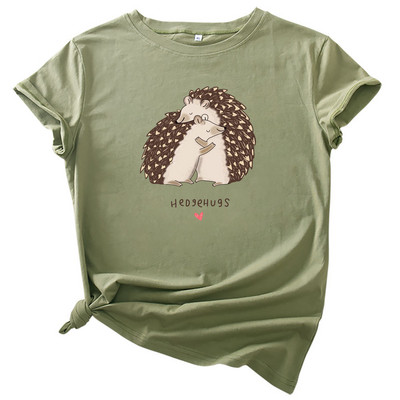 JFUNCY 2023. gada vasaras sieviešu T-krekls ar īsām piedurknēm T-krekli, lielizmēra kokvilnas sieviešu krekls