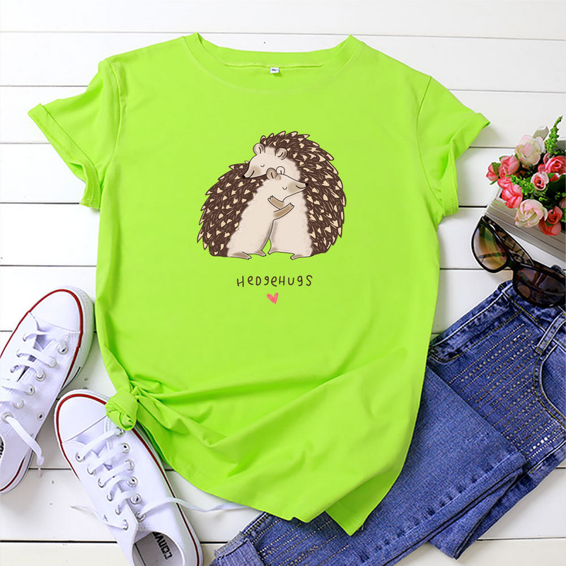 JFUNCY 2023. gada vasaras sieviešu T-krekls ar īsām piedurknēm T-krekli, lielizmēra kokvilnas sieviešu krekls