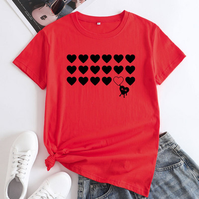 JFUNCY 2022 Summer Sieviešu T-krekls Modes apdrukas T-krekls ar īsām piedurknēm Sieviešu lielizmēra S-5XL Kokvilnas T-krekli Top sieviešu apģērbi