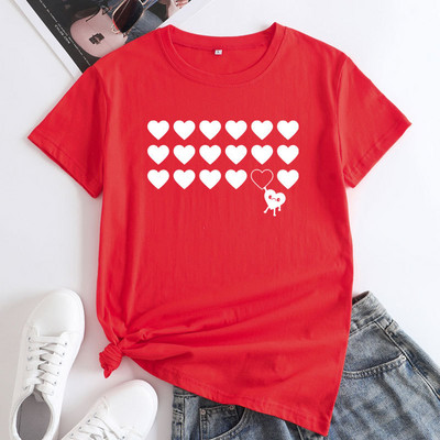 JFUNCY 2022 Summer Sieviešu T-krekls Modes apdrukas T-krekls ar īsām piedurknēm Sieviešu lielizmēra S-5XL Kokvilnas T-krekli Top sieviešu apģērbi